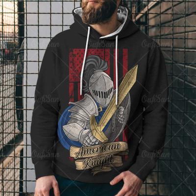 China High Quality Anti-wrinkle OEM Men's Hoodie Set Sweatshirt 100% Polyester Long Sleeve Printed Oversized 3d Pullover Hoodies for sale