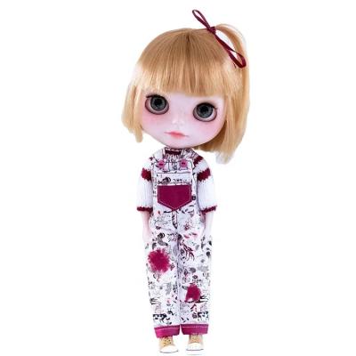 China Beautiful Set Of Cute Overall Custom Made Doll Clothes From Blythe Making Clothing Trend Printing for sale