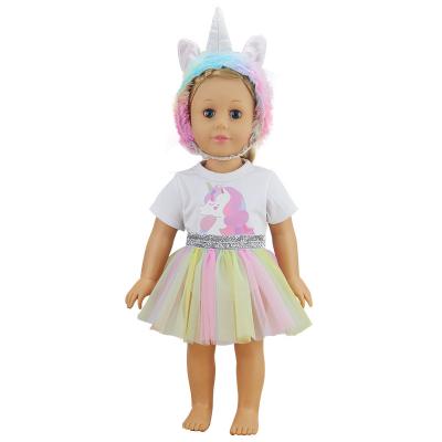 China High Quality Handmade 18-Inch Girl Doll Clothes 45cm Skirt Suit Colorful Custom Doll Clothes for sale