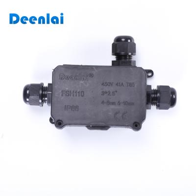 China PP 3 Way Outdoor Electronic Plastic Waterproof IP66 Junction Box With Linked Cover for sale