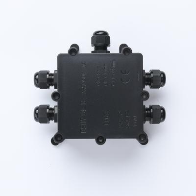 China PP Deenlai 115*95*60mm Outside 5 Way IP68 Outdoor Waterproof PP Junction Box With 5 Glands PG9 And Terminal Block FSH714-B-5P for sale