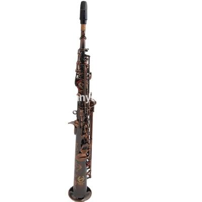 China High Quality Gold Lacquer Taishan 650F Soprano Saxophone With Black Nickel Body for sale