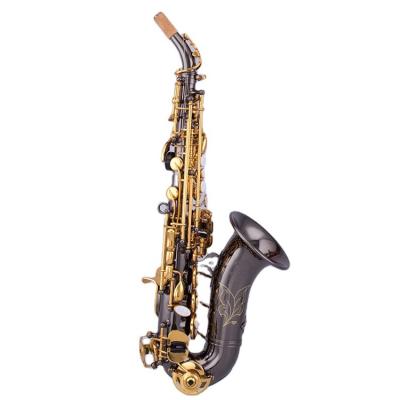 China Different Types Nickel Plated Sax Black BB Set Nickel Curved Soprano Sax Cleaning Saxophone Models for sale