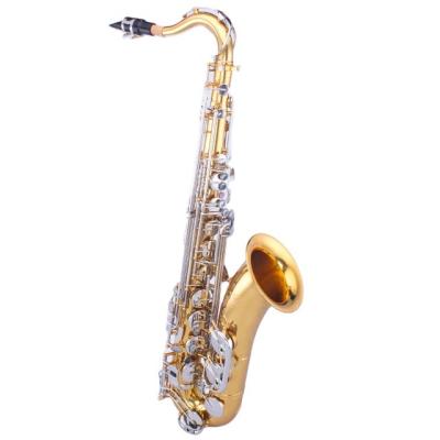 China Gold lacquer bB tone gold lacquer body and base material good quality nickel plated professional tenor saxophone sax for sale