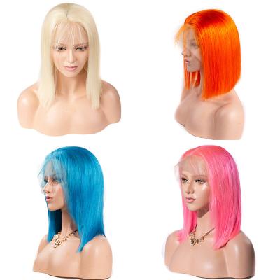 China Pink Gray Turquoise 613 Colored Bob Wig Red Blue Orange Colored Headband Wholesale Silky Straight Long Wave Blonde Brazilian Virgin Hair Wig for sale