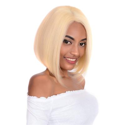 China Silky Straight Brazilian Short Bob Wigs 613 Bob Lace Wig 100% Lace Front Human Hair Bob Wig 613 for sale