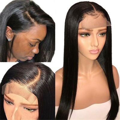 China Wholesale Price Brazilian Straight 4x4 Lace Closure Wig Silky Straight Lace Front Human Hair Wigs Pre-Plucked With Baby Hair Closure Wig for sale