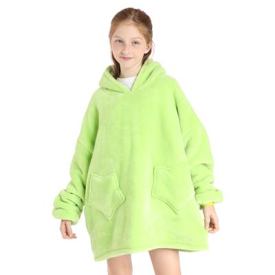 China Winter Oversized Giant Soft Warm Custom Made Fleece Wearable Fleece Blanket Kids Sherpa Flannel Kids Blanket Hoodie Dinosaur Factory Wearable Blanket for sale