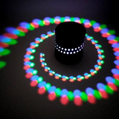 China Make Color Changing Effect Easy Installation Small Cylinder LED Spiral Night Light Shining Colorful Spot Projector Light for sale