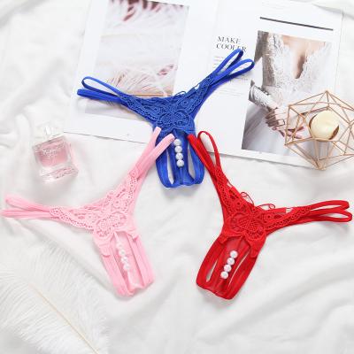 China Wholesale Breathable Sexy Butterfly Thong Beautiful Open Crotch Panties Women Underwear for sale