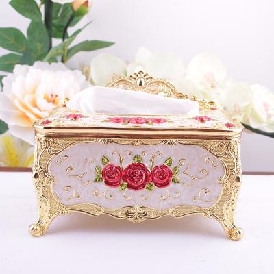 China Durable European Stylish Decorative Facial Towel Holder Tissue Box For Car for sale