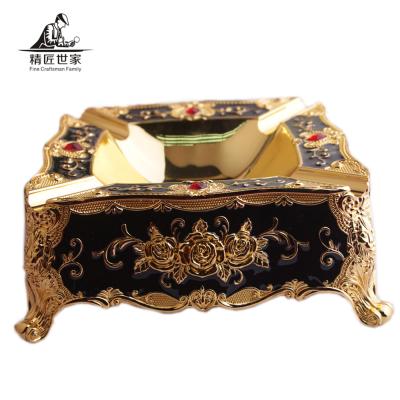 China Zinc Customized Logo Luxury Alloly Standing Cigar Ashtray for sale