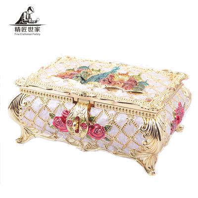 China Custom Handmade Luxury Handcrafted Metal Jewelry Box Home Accessories Storage Box For Gift for sale