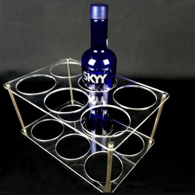 China Viable Acrylic Wine Bottle Display Rack Beer Bottle Holder Storage Holder For Kitchen Dining Office for sale