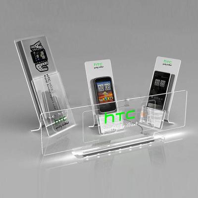 China OEM Eco-friendly Fashionable Item Display Stand Lucky Mobile Phone Acrylic Brochure Table Display for sale