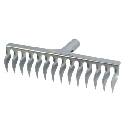 China Durable 14T Garden Steel Twist-tooth Rake Steel Head For Agriculture Leaf Collector Garden Rake Twisted Teeth for sale