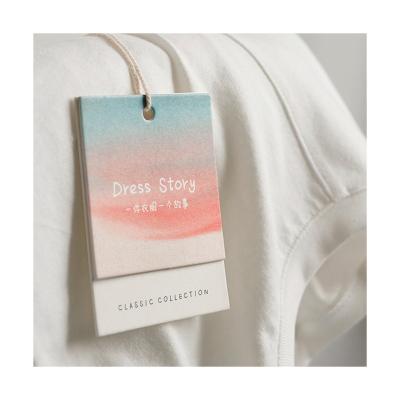 China Recyled Gradient Fashion Garment Classy Sustainable Printed Small Size Hang Tag for sale