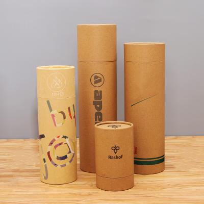 China Recycled Materials Custom Design Recycled Round Cylinder Kraft Paper Cosmetics Round Art Paper Carton Tube For Packaging for sale