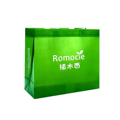 China Breathable Portable Foldable Matt Lamination Environmental Cut Fabric Eco Friendly Recycle Nonwoven Bag With Logos for sale