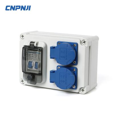 China Beautiful appearance and strong performance plastic dc switch ip65 electrical batten european junction box with blue plug for sale