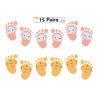 China Waterproof+Eco-friendly Cartoon Kids Floor Self Adhesive Floor Stickers Social Distancing Stickers Cute Footprint Stickers for sale