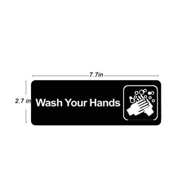 China Waterproof Wash Your Hands PVC Sheet Sign With Glue On The Backside for sale