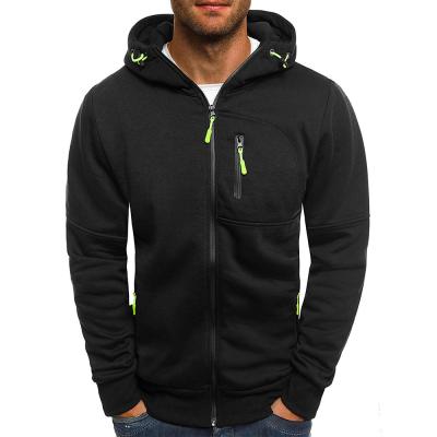 China Breathable Hot Selling Polyester Solid Color Zipper Customizable Hoodies Men's Casual Hoodie for sale