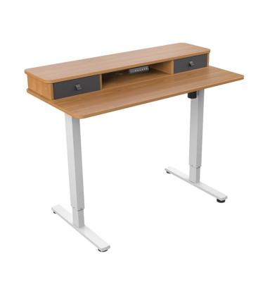 China Vertical Desk (Height) Adjustable Human Desk With Two Drawers Furniture Height Adjustable Home Office Desk for sale