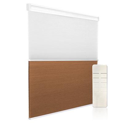 China Modern Motorized Electric Day And Night Honeycomb Blinds Automatic Cellular Shades for sale