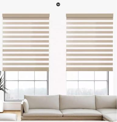 China Modern Customized Fashion Modern Smart Home Motorized Zebra Blinds Shading Curtain Automatic Lifting Double Soft Gauze Curtain for sale