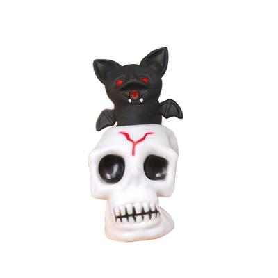 China Small Kids Adult Squeeze Toys Skull Black Squishy Squishy Stress Toys,Squishy Sensory Gifts With Halloween Party for sale