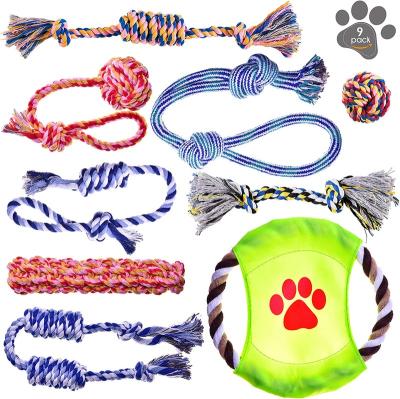 China Safety Dog Rope Toys Sets 4 to10 Pack Custom Dog Rope Toys Gift Tug Dog Chew Toys Sets Interactive for sale