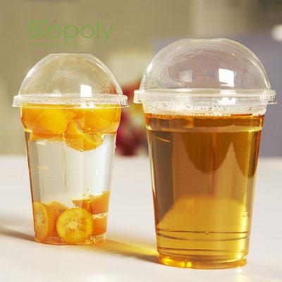 China Super Markets Factory Supply Compostable PLA Clear Plastic Cold Drink Cups Container for sale