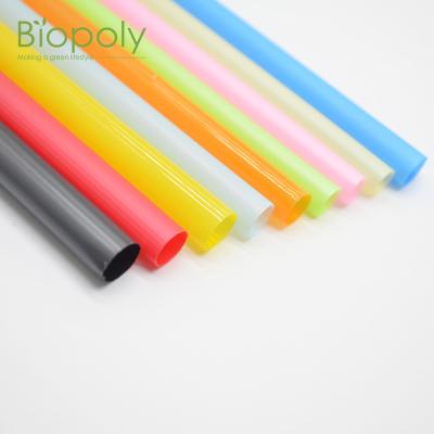 China 6*200mm 8*200mm Custom PLA Compostable and Biodegradable Drink Straws for Juice Cup for sale