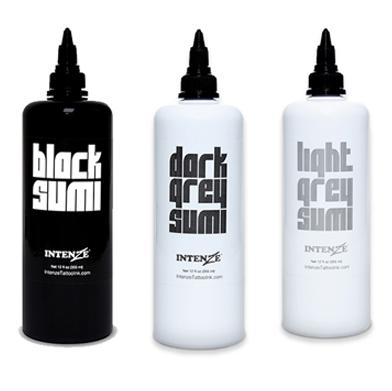 China Gray Wash And Black Sumi Tattoo Supply 12oz Available 12OZ Professional Tattoo Pigment Ink Ink Black 12oz for sale