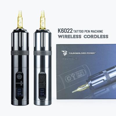 China K6022 Wireless Coreless Digital Rotary Tattoo Pen Machine Rechargeable Tattoo Gun for sale