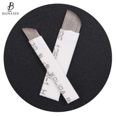 China tatuaje manual Pen White Rubber Wraped del bordado de Microblading 0.25m m de las cuchillas de 3d Flexi en venta