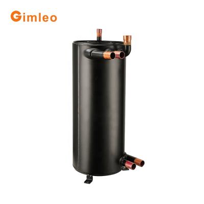 China 25.4mm double tubes small volume efficient tank safety heat exchanger for water-source air conditioner, industry chiller for sale