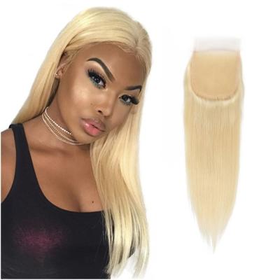 China 613 Soft Brazilian Blonde Straight Hair Bundles With 4x4 Lace Closure, Cheap 100% Virgin Brazilian Real Mink Hair Extension for sale