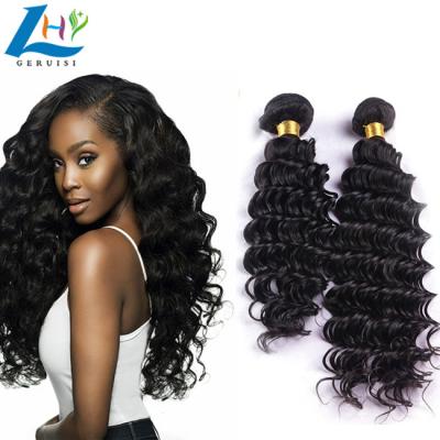 China Wholesale Cuticle Aligned Virgin Deep Wave Hair Bundles 100% Deep Wave, Unprocessed Natural Color Brazilian Hair Extensions Seller for sale