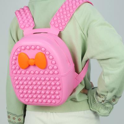 China Relieve Stress Anti-Anxiety Wholesale Pop Itting Backpack Girls School Bag Children Kids Pinch Silicone Student Push Bubble Popit Bags Busy Person Backpack for sale