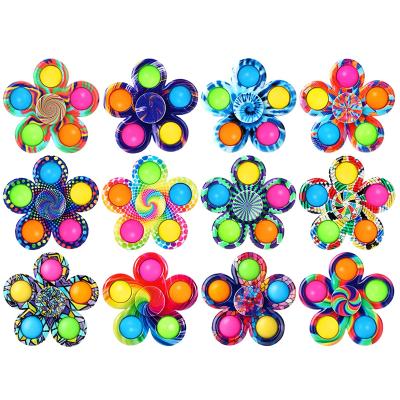 China Relieve Finger Dimple Fidget Spinner Octopus Rainbow Figet Single Finger Spinners Stress Reliever Sensory Noise Bubble Anti-Anxiety Push Toys Wholesale for sale