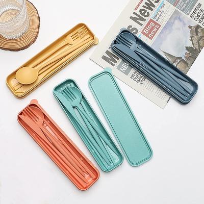 China Stocked Biodegradable Plastic Box of Premium Travel Cutlery Set with Rich Original Stock for sale