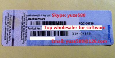 China OEM Windows Product Key Sticker Win 7 Pro COA X16 Blue Sticker online Activation for sale