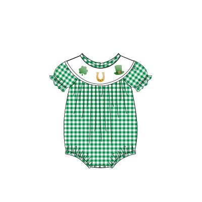 China Wholesale Cute Baby Girls' Romper Summer Applique Polyester/Cotton Cotton Gingham Kids Girl Costumes Infant Newborn Clothes Sleeveless for sale