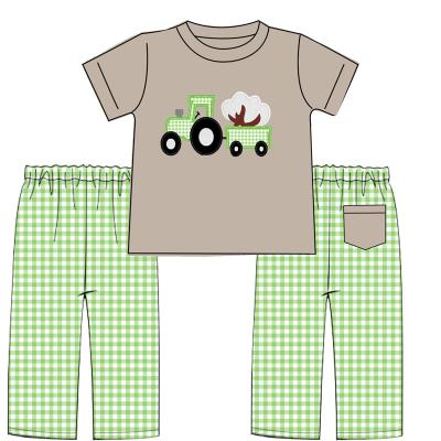 China Puresun Wholesale Casual Kids Clothing Sets Boys Cotton Applique Baby Clothing Sets Child Spring Drop Casual Outfit for sale