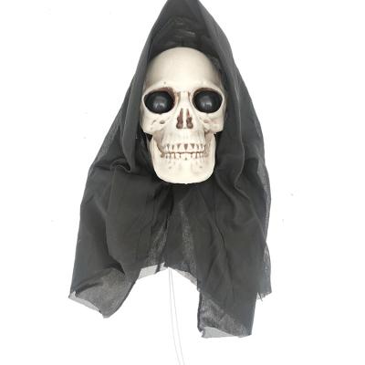 China New Style 15+ Funny Looking Decor 42cm Hanging Skull Hanging Decor With Led + Sound for sale