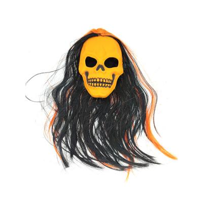 China New Products 15+ Halloween Mask Punk Rock Neon Orange With Wig Mask Halloween Scary for sale