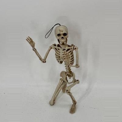 China 15+ Halloween Skeleton Part Indoor And Outdoor Full Body Plastic Skeleton With Movable Joint Human Bones For Halloween for sale