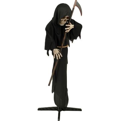 China Styrofoam+Plastic+Metal+Cloth Made in China Halloween Decorations 165cm Skull Razor Halloween Stage Skull Reaper for sale